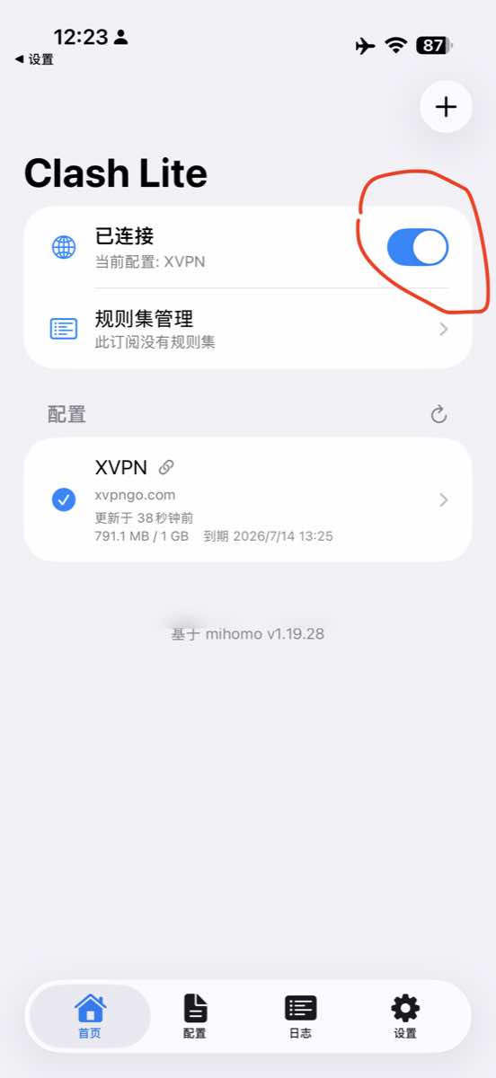 Clash Lite 显示已连接